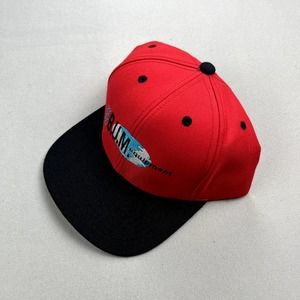 Vintage BUM Equipment Hat Cap Snapback Red Black Sports Hip Hop Urban Streetwear